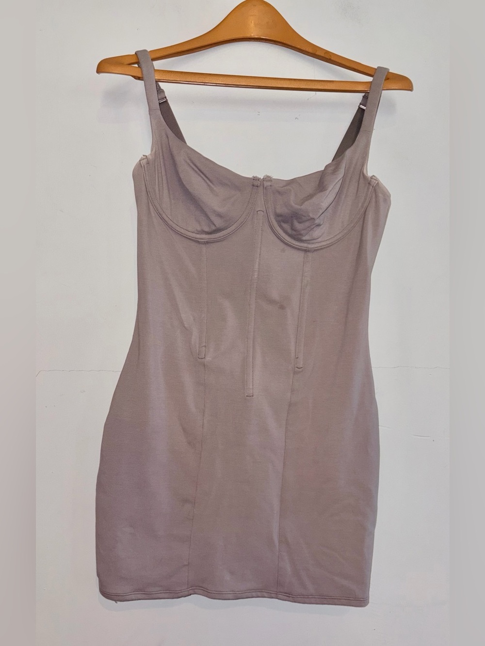 SKIMS Corset Mini Dress Mauve Grey sz L - Picture 2 of 9
